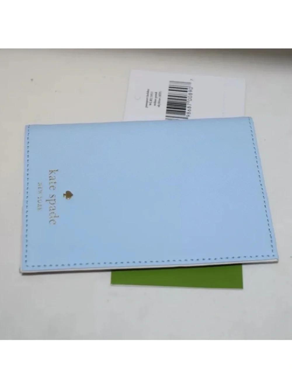 NWT KATE SPADE Passport Holder Leather Mikas Pond Sky Blue